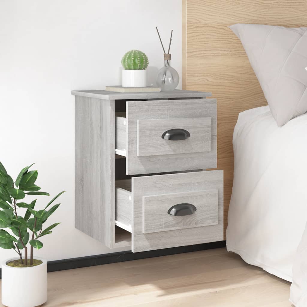Nachtkastjes 2 st wandgemonteerd 41,5x36x53 cm grijs sonoma is nu te koop bij PeponiXL, paradijselijk wonen!