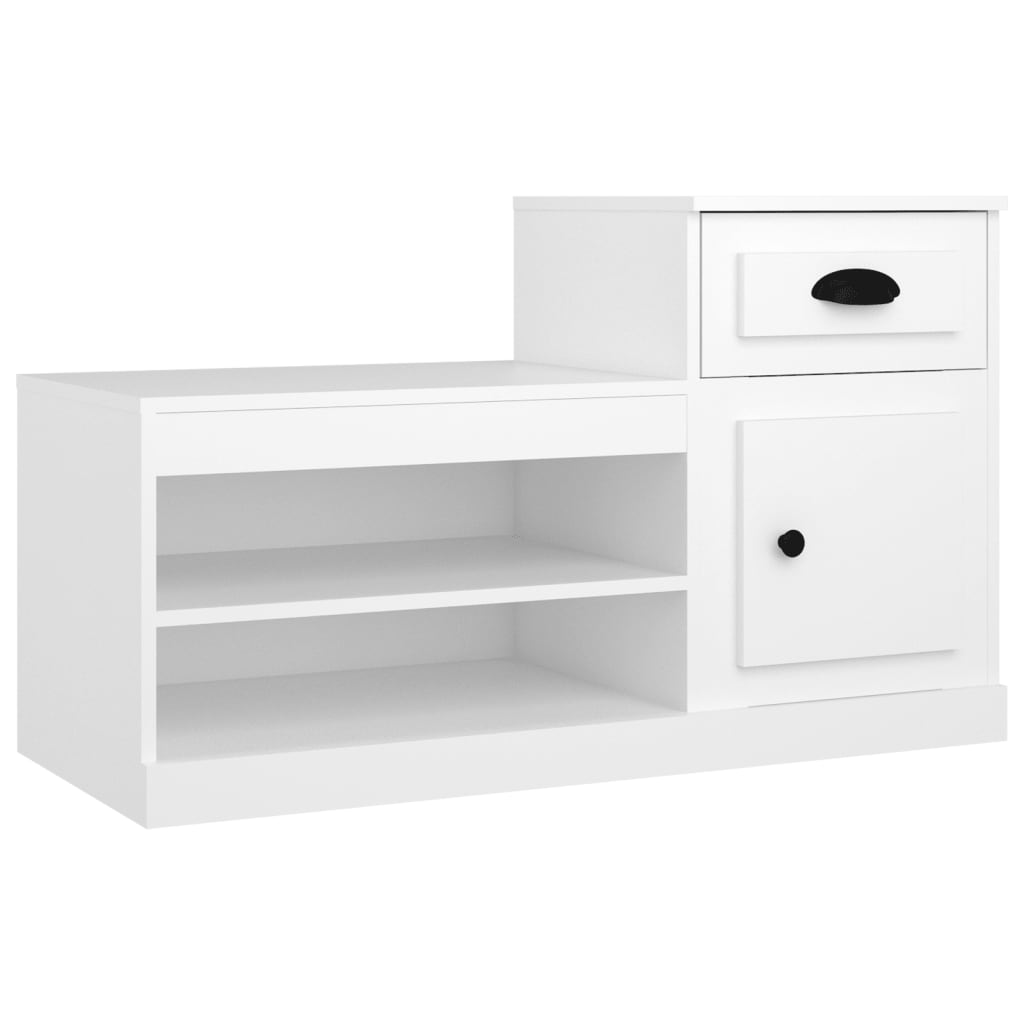 Schoenenkast 100x42x60 cm bewerkt hout wit is nu te koop bij PeponiXL, paradijselijk wonen!