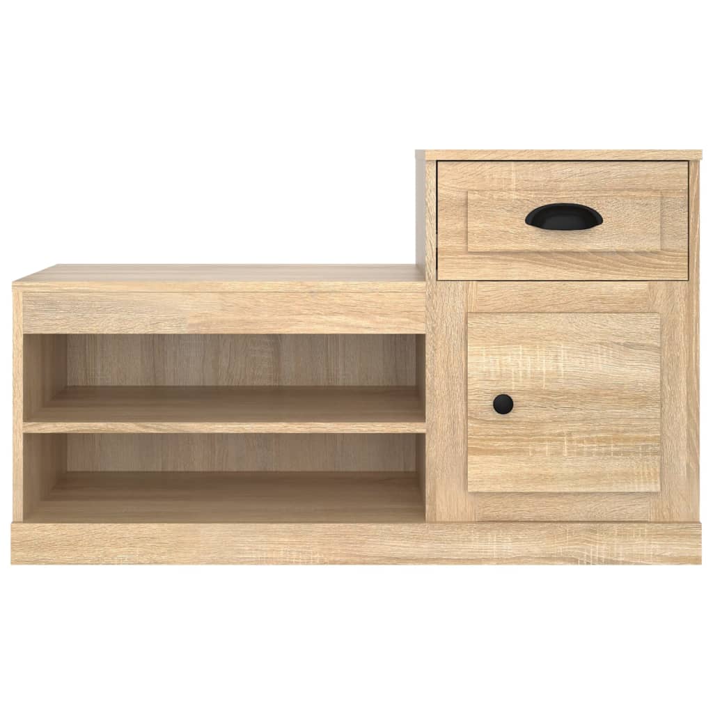 Schoenenkast 100x42x60 cm bewerkt hout sonoma eikenkleurig is nu te koop bij PeponiXL, paradijselijk wonen!
