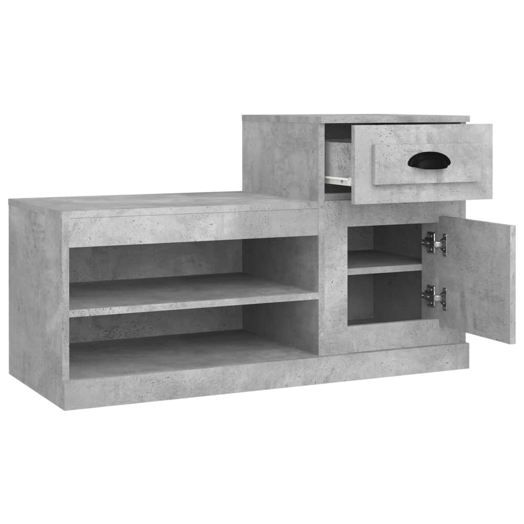 Schoenenkast 100x42x60 cm bewerkt hout betongrijs is nu te koop bij PeponiXL, paradijselijk wonen!