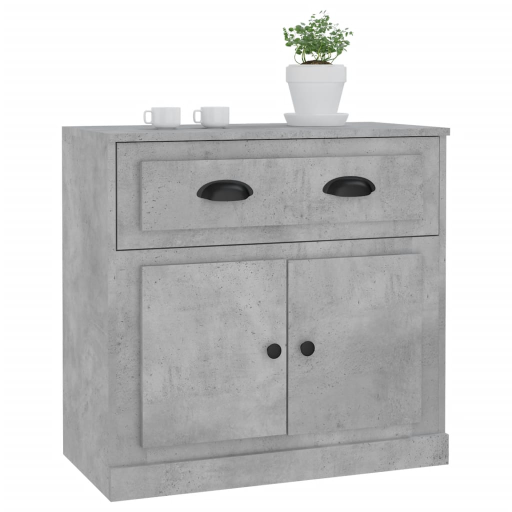 Dressoir 70x35,5x67,5 cm bewerkt hout betongrijs is nu te koop bij PeponiXL, paradijselijk wonen!