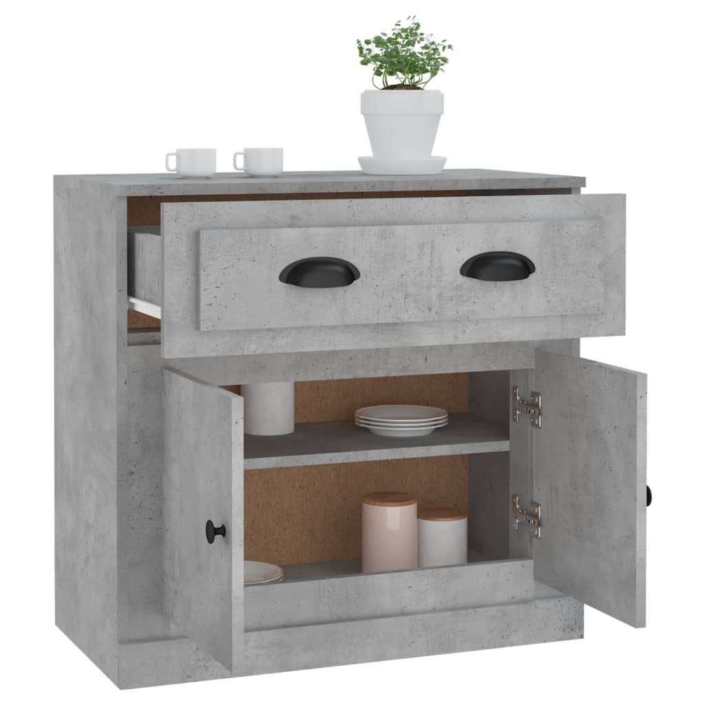 Dressoir 70x35,5x67,5 cm bewerkt hout betongrijs is nu te koop bij PeponiXL, paradijselijk wonen!