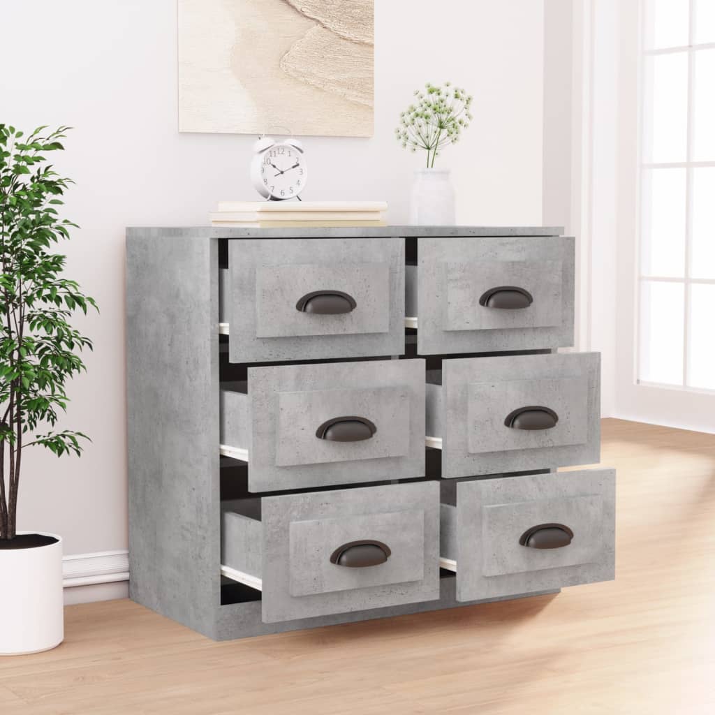 Dressoir 70x35,5x67,5 cm bewerkt hout betongrijs is nu te koop bij PeponiXL, paradijselijk wonen!