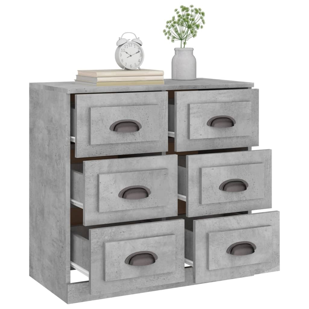 Dressoir 70x35,5x67,5 cm bewerkt hout betongrijs is nu te koop bij PeponiXL, paradijselijk wonen!