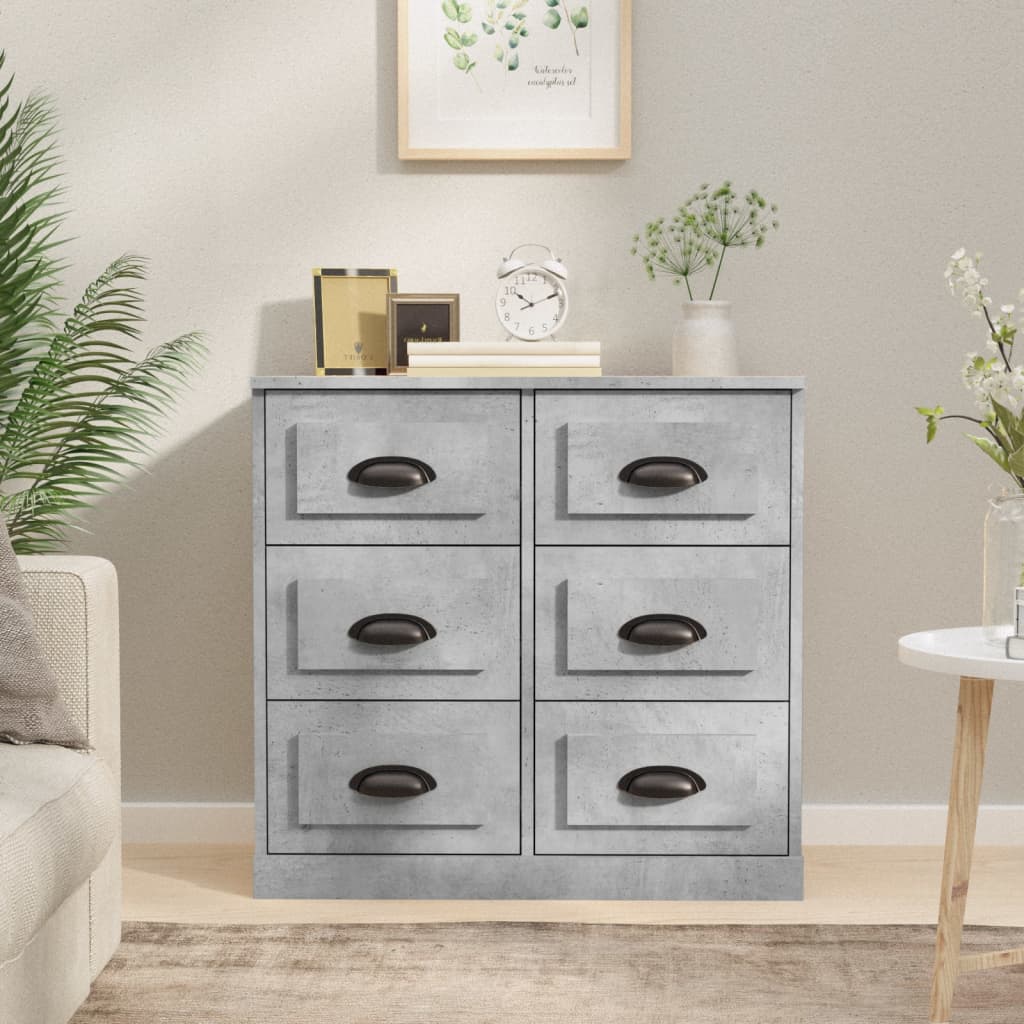 Dressoir 70x35,5x67,5 cm bewerkt hout betongrijs is nu te koop bij PeponiXL, paradijselijk wonen!