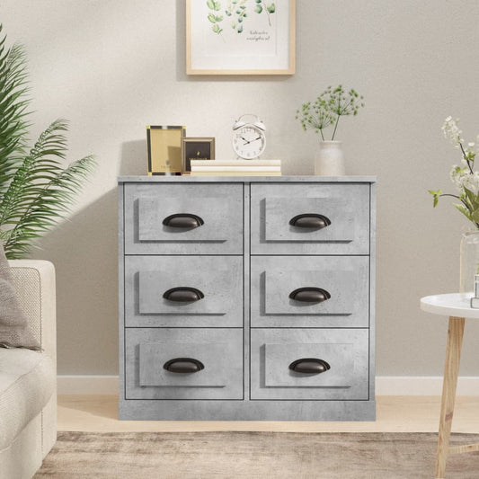 Dressoir 70x35,5x67,5 cm bewerkt hout betongrijs is nu te koop bij PeponiXL, paradijselijk wonen!