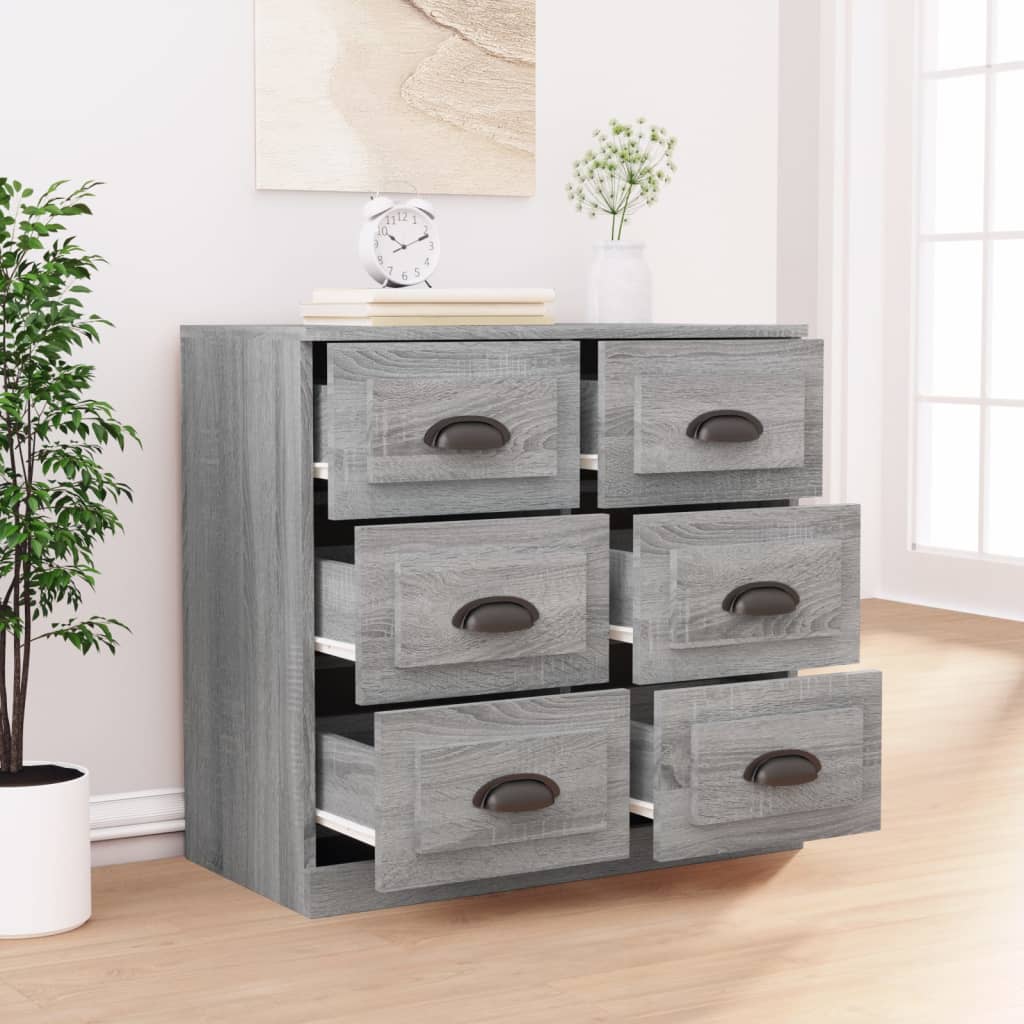Dressoir 70x35,5x67,5 cm bewerkt hout grijs sonoma eikenkleurig is nu te koop bij PeponiXL, paradijselijk wonen!