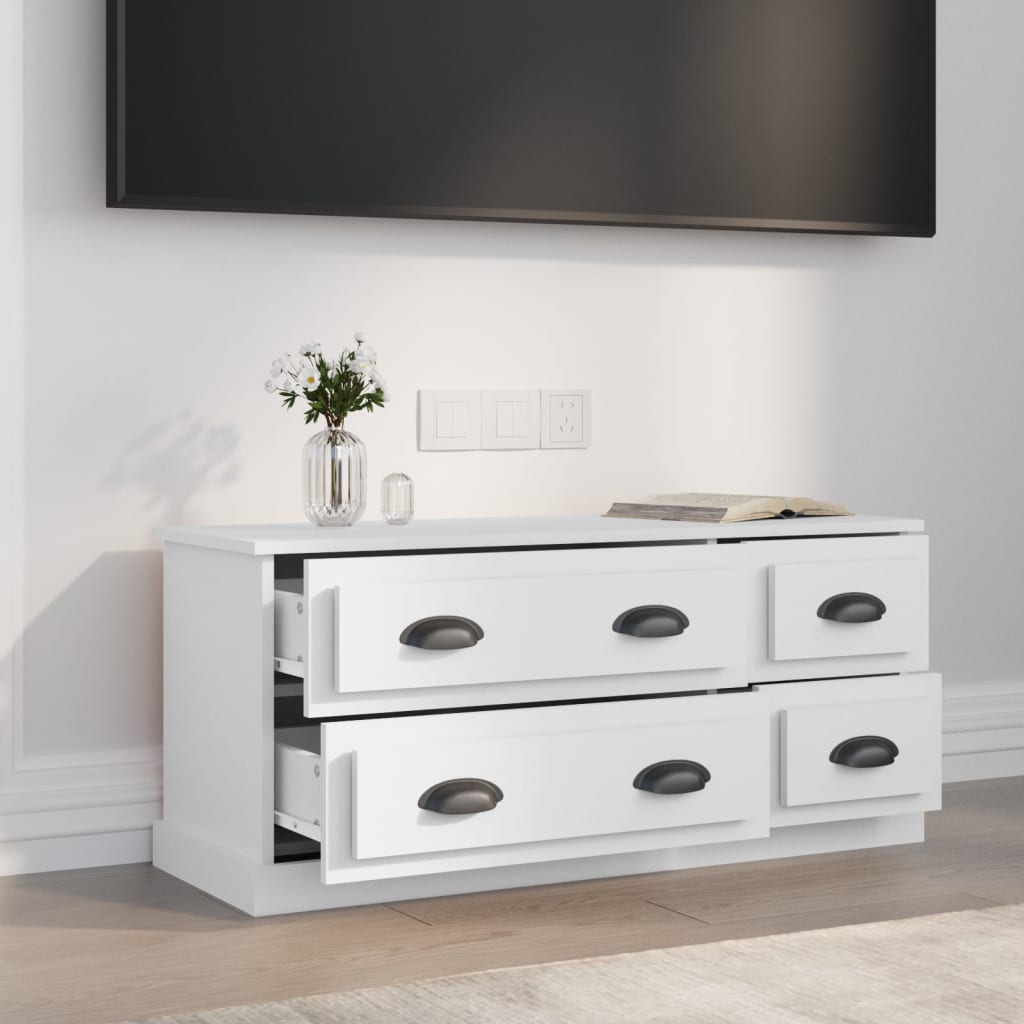 Tv-meubel 100x35,5x45 cm bewerkt hout wit is nu te koop bij PeponiXL, paradijselijk wonen!