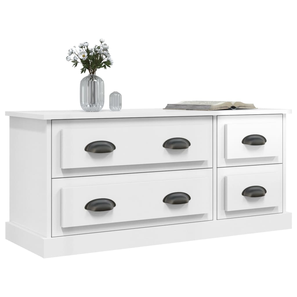 Tv-meubel 100x35,5x45 cm bewerkt hout hoogglans wit is nu te koop bij PeponiXL, paradijselijk wonen!