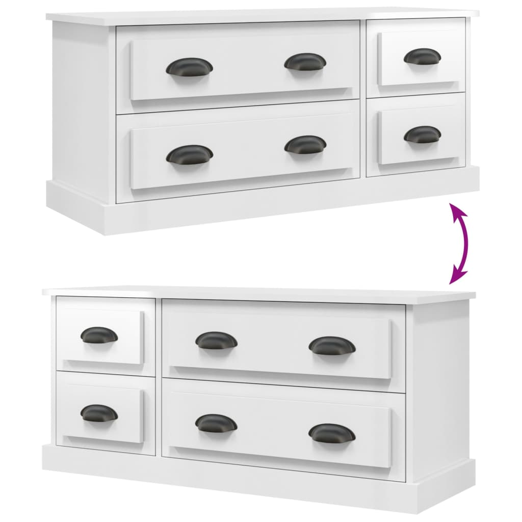 Tv-meubel 100x35,5x45 cm bewerkt hout hoogglans wit is nu te koop bij PeponiXL, paradijselijk wonen!