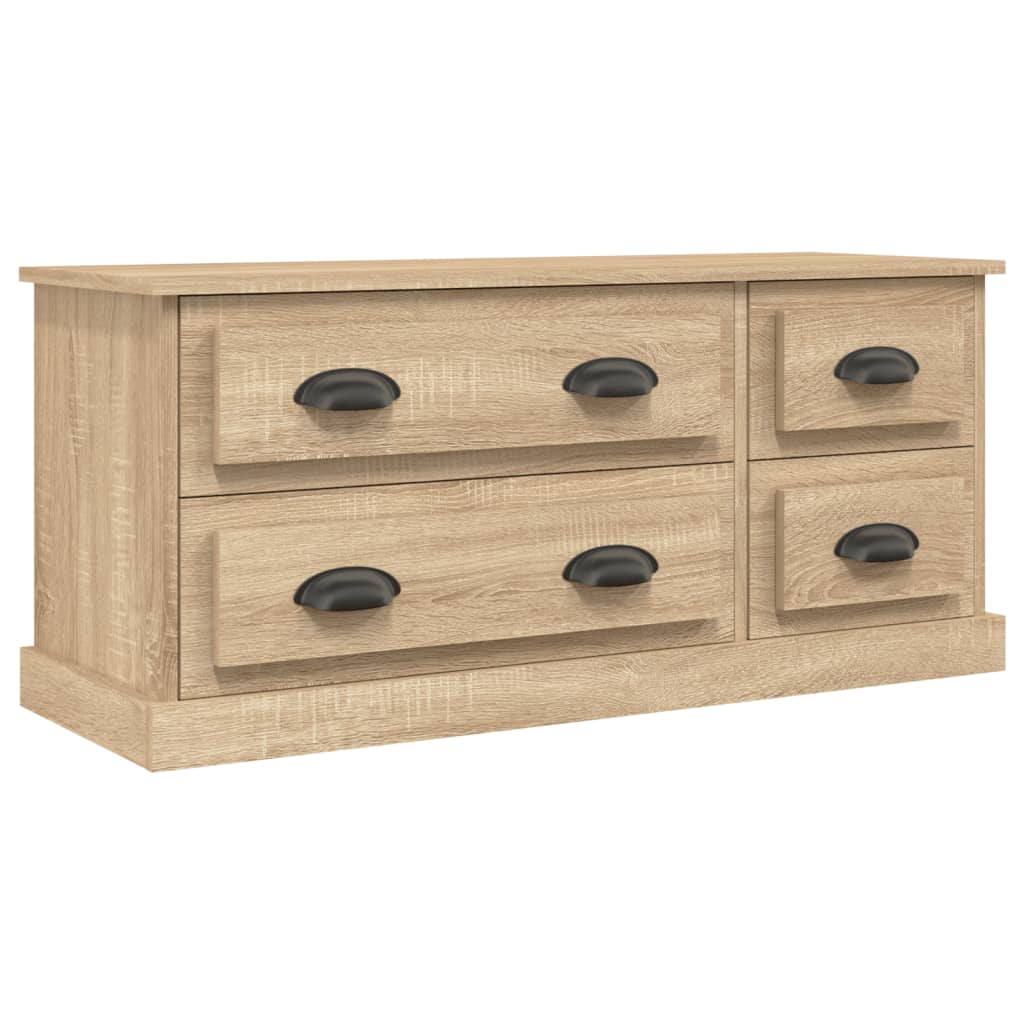 Tv-meubel 100x35,5x45 cm bewerkt hout sonoma eikenkleurig is nu te koop bij PeponiXL, paradijselijk wonen!