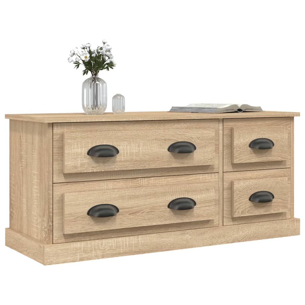 Tv-meubel 100x35,5x45 cm bewerkt hout sonoma eikenkleurig is nu te koop bij PeponiXL, paradijselijk wonen!