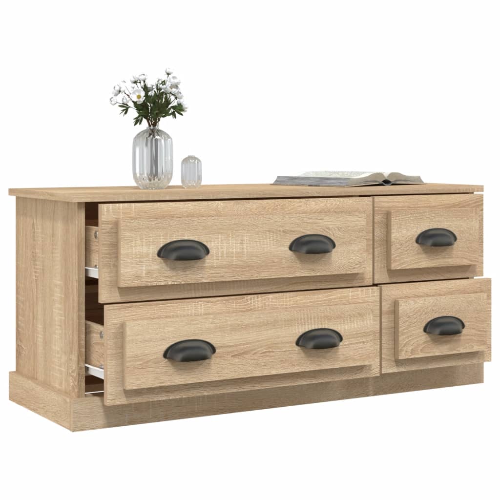 Tv-meubel 100x35,5x45 cm bewerkt hout sonoma eikenkleurig is nu te koop bij PeponiXL, paradijselijk wonen!