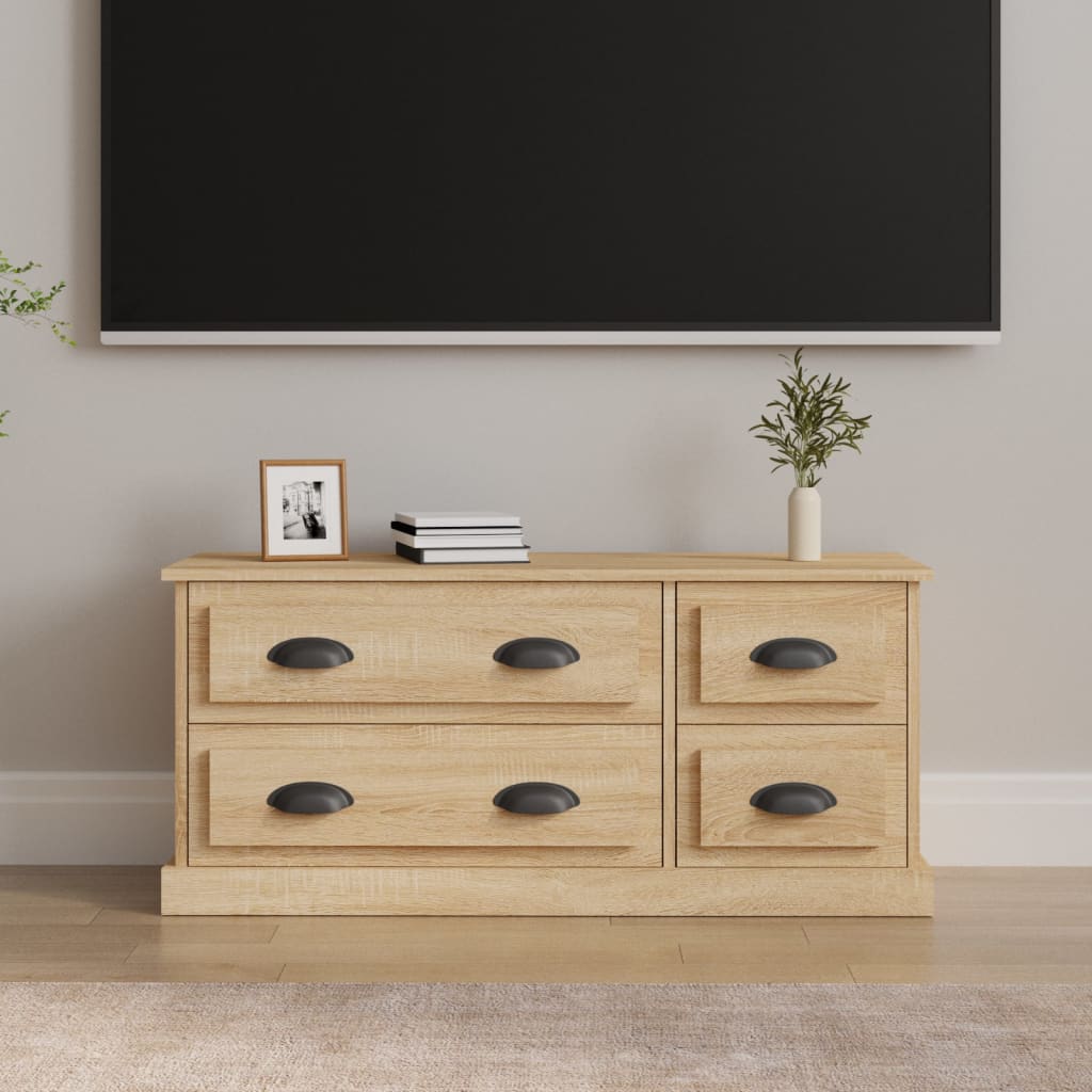 Tv-meubel 100x35,5x45 cm bewerkt hout sonoma eikenkleurig is nu te koop bij PeponiXL, paradijselijk wonen!