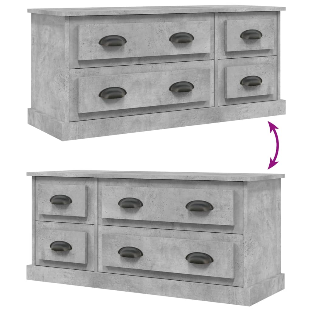 Tv-meubel 100x35,5x45 cm bewerkt hout betongrijs is nu te koop bij PeponiXL, paradijselijk wonen!