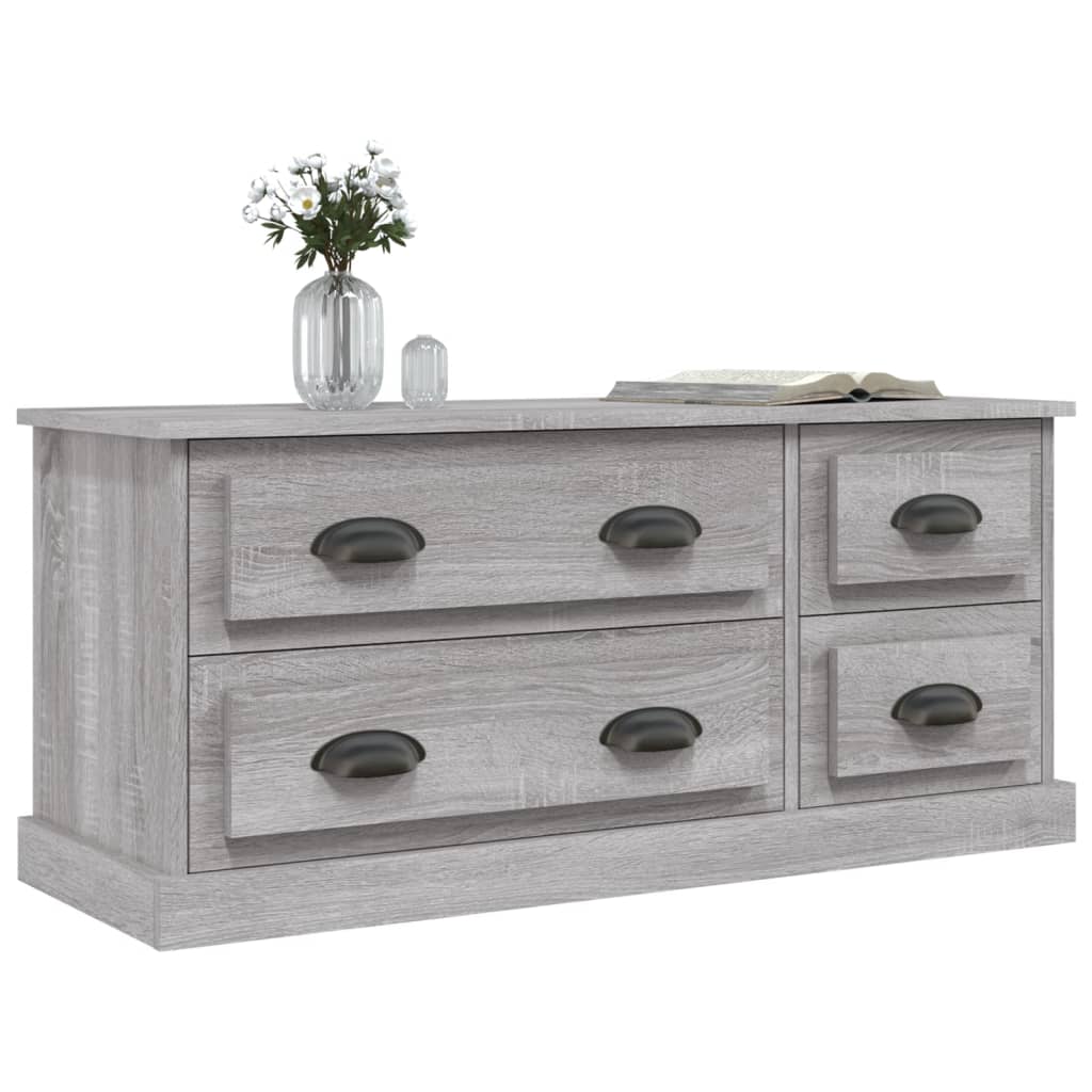 Tv-meubel 100x35,5x45 cm bewerkt hout grijs sonoma eikenkleurig is nu te koop bij PeponiXL, paradijselijk wonen!
