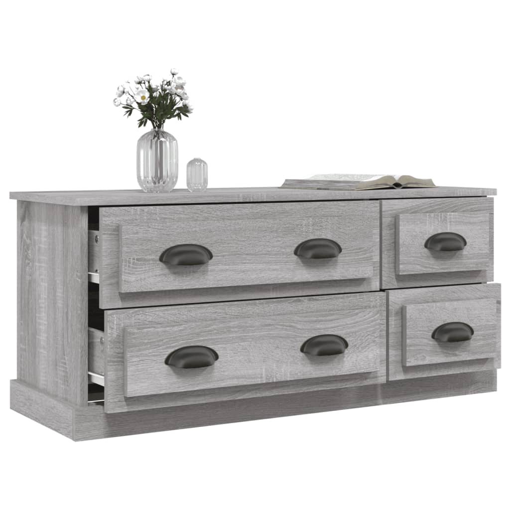 Tv-meubel 100x35,5x45 cm bewerkt hout grijs sonoma eikenkleurig is nu te koop bij PeponiXL, paradijselijk wonen!