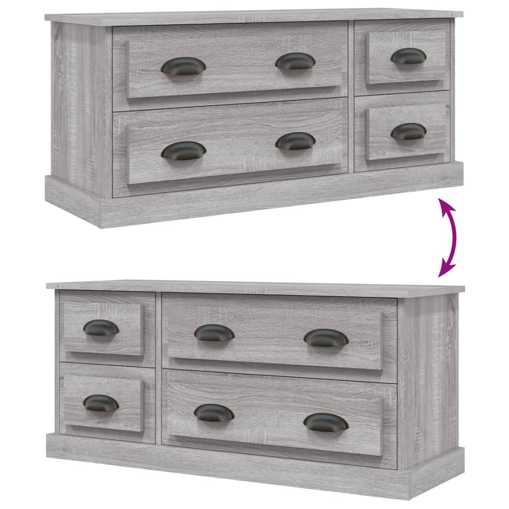 Tv-meubel 100x35,5x45 cm bewerkt hout grijs sonoma eikenkleurig is nu te koop bij PeponiXL, paradijselijk wonen!