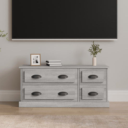Tv-meubel 100x35,5x45 cm bewerkt hout grijs sonoma eikenkleurig is nu te koop bij PeponiXL, paradijselijk wonen!