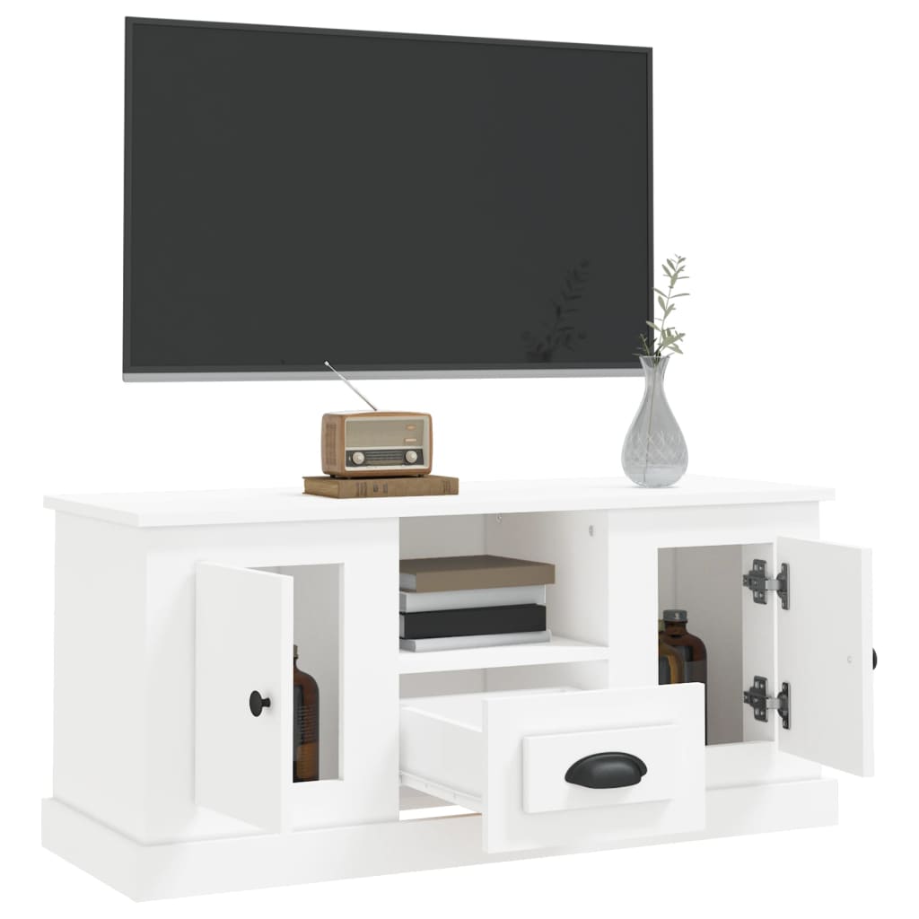 Tv-meubel 100x35,5x45 cm bewerkt hout wit is nu te koop bij PeponiXL, paradijselijk wonen!