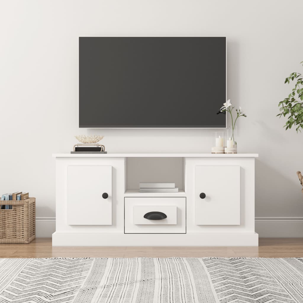 Tv-meubel 100x35,5x45 cm bewerkt hout wit is nu te koop bij PeponiXL, paradijselijk wonen!