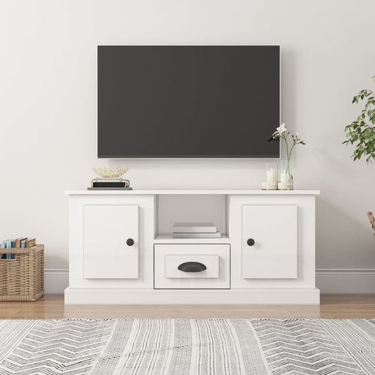 Tv-meubel 100x35,5x45 cm bewerkt hout hoogglans wit is nu te koop bij PeponiXL, paradijselijk wonen!