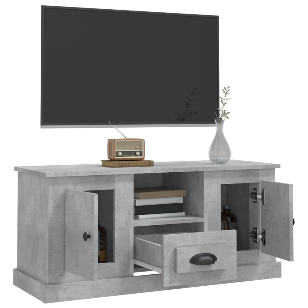 Tv-meubel 100x35,5x45 cm bewerkt hout betongrijs is nu te koop bij PeponiXL, paradijselijk wonen!