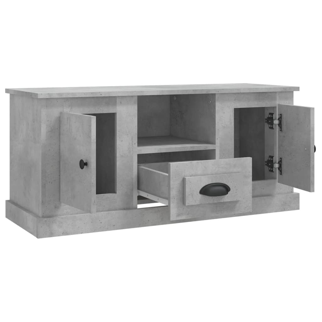 Tv-meubel 100x35,5x45 cm bewerkt hout betongrijs is nu te koop bij PeponiXL, paradijselijk wonen!