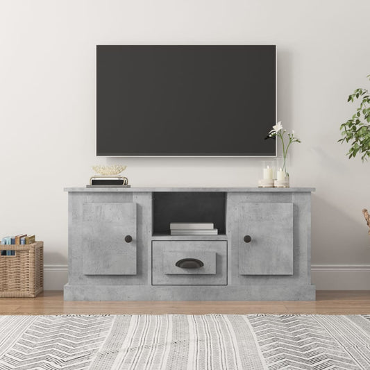 Tv-meubel 100x35,5x45 cm bewerkt hout betongrijs is nu te koop bij PeponiXL, paradijselijk wonen!