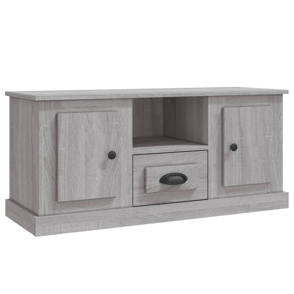 Tv-meubel 100x35,5x45 cm bewerkt hout grijs sonoma eikenkleurig is nu te koop bij PeponiXL, paradijselijk wonen!