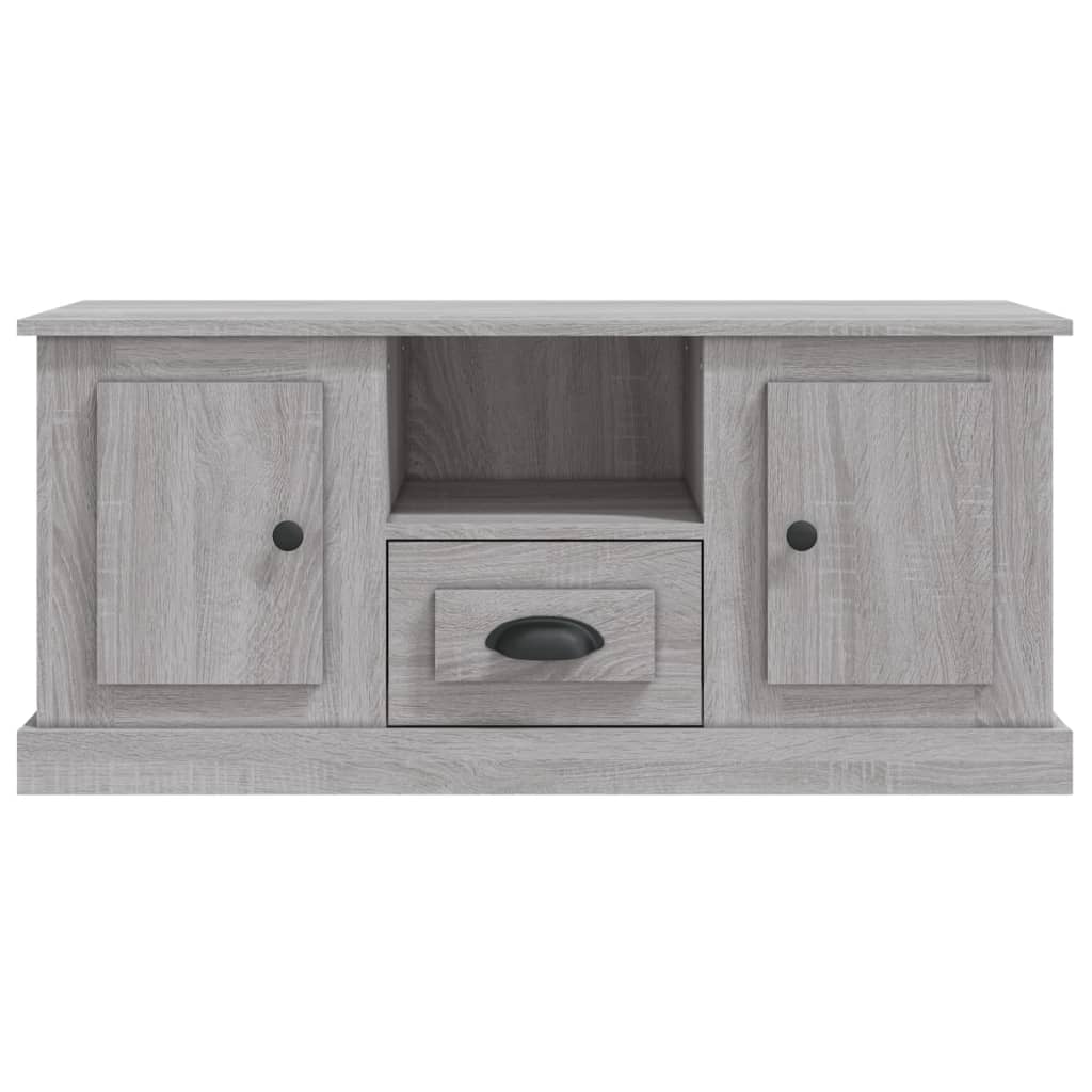 Tv-meubel 100x35,5x45 cm bewerkt hout grijs sonoma eikenkleurig is nu te koop bij PeponiXL, paradijselijk wonen!
