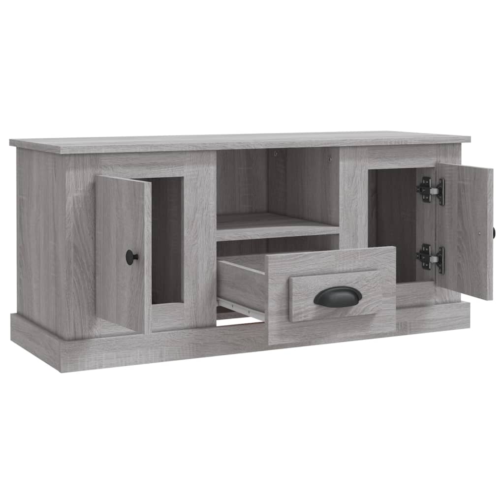 Tv-meubel 100x35,5x45 cm bewerkt hout grijs sonoma eikenkleurig is nu te koop bij PeponiXL, paradijselijk wonen!