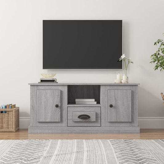 Tv-meubel 100x35,5x45 cm bewerkt hout grijs sonoma eikenkleurig is nu te koop bij PeponiXL, paradijselijk wonen!