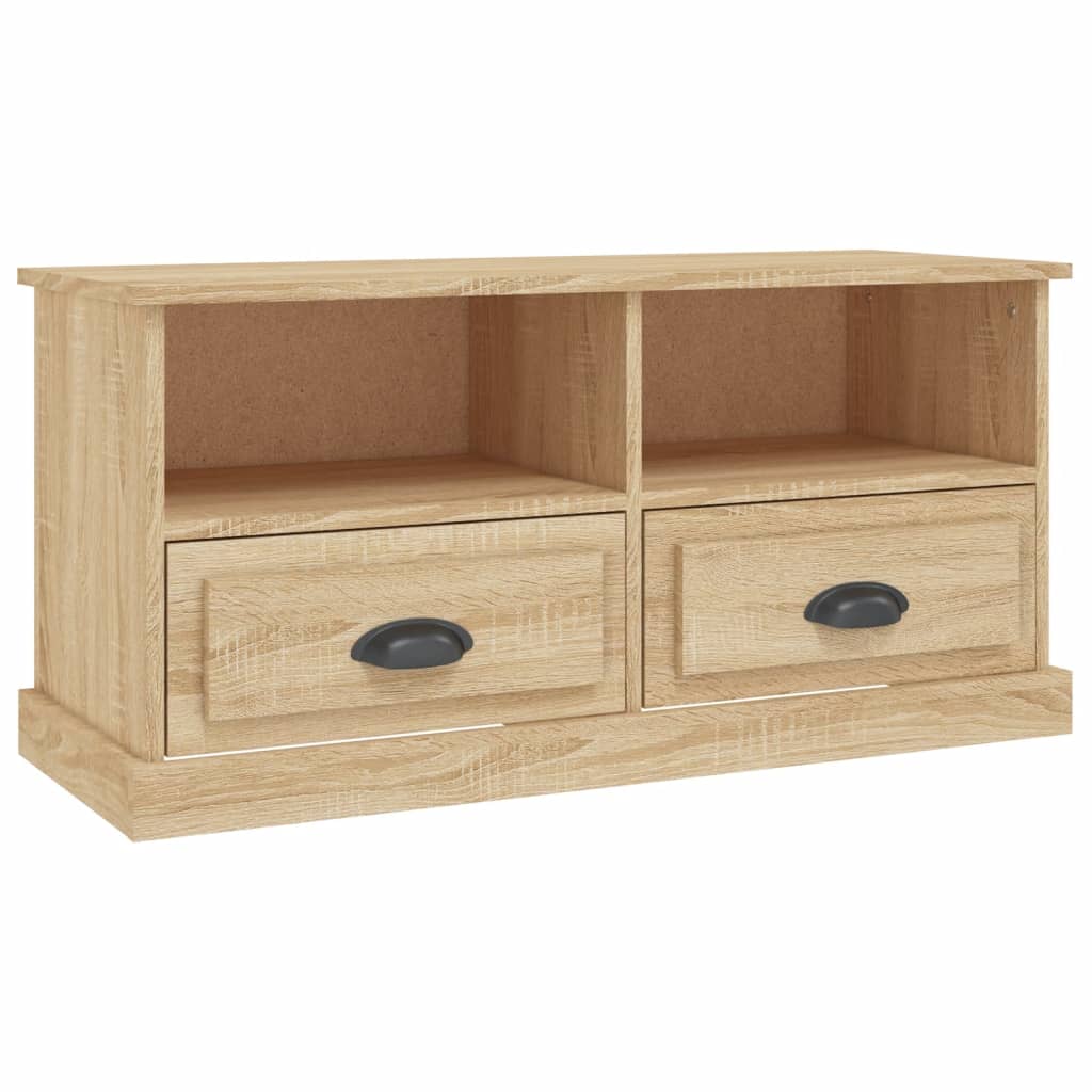 Tv-meubel 93x35,5x45 cm bewerkt hout sonoma eikenkleurig is nu te koop bij PeponiXL, paradijselijk wonen!