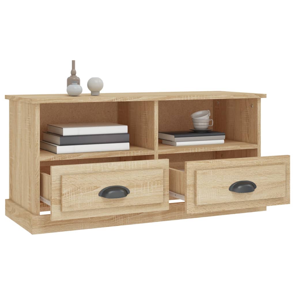 Tv-meubel 93x35,5x45 cm bewerkt hout sonoma eikenkleurig is nu te koop bij PeponiXL, paradijselijk wonen!