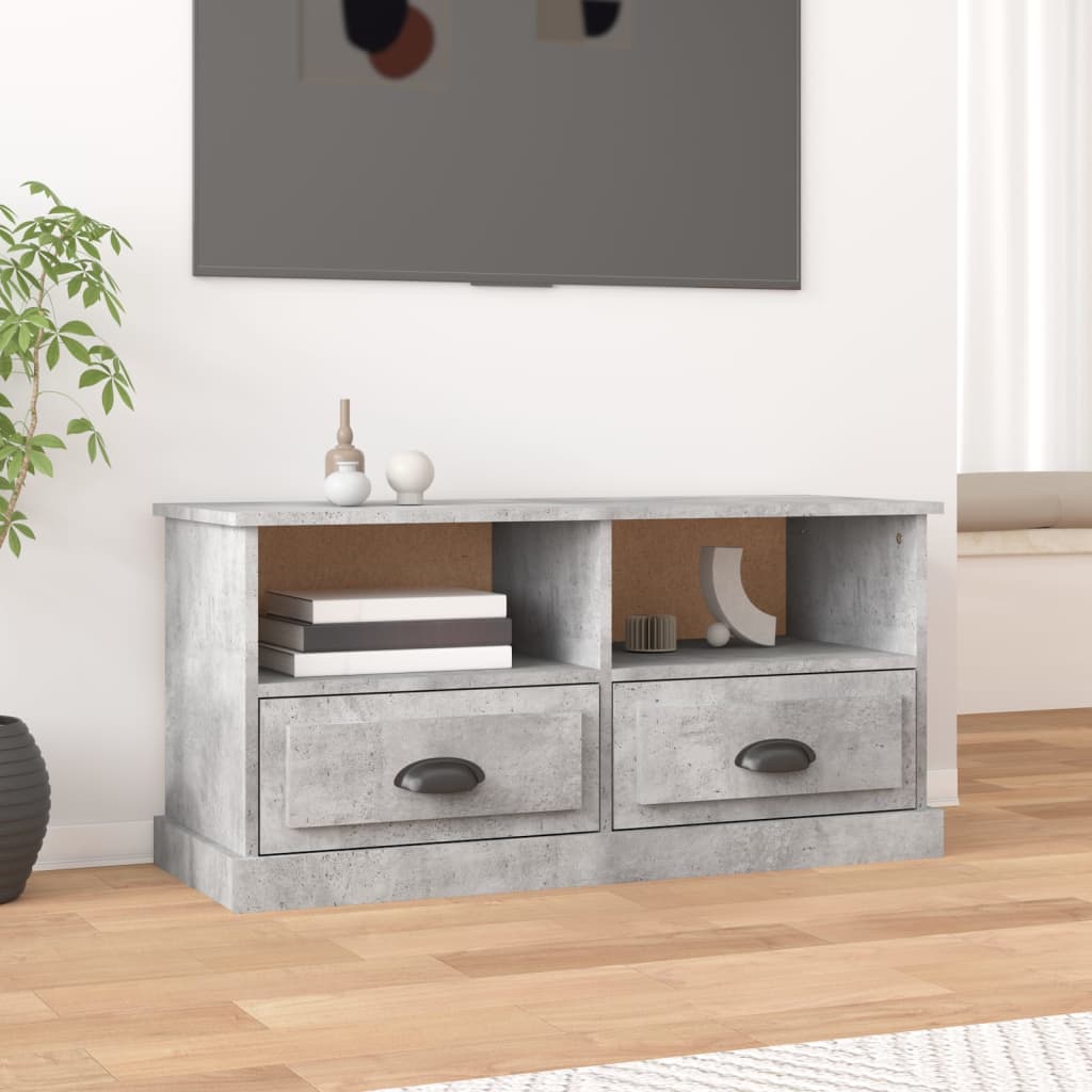 Tv-meubel 93x35,5x45 cm bewerkt hout betongrijs is nu te koop bij PeponiXL, paradijselijk wonen!