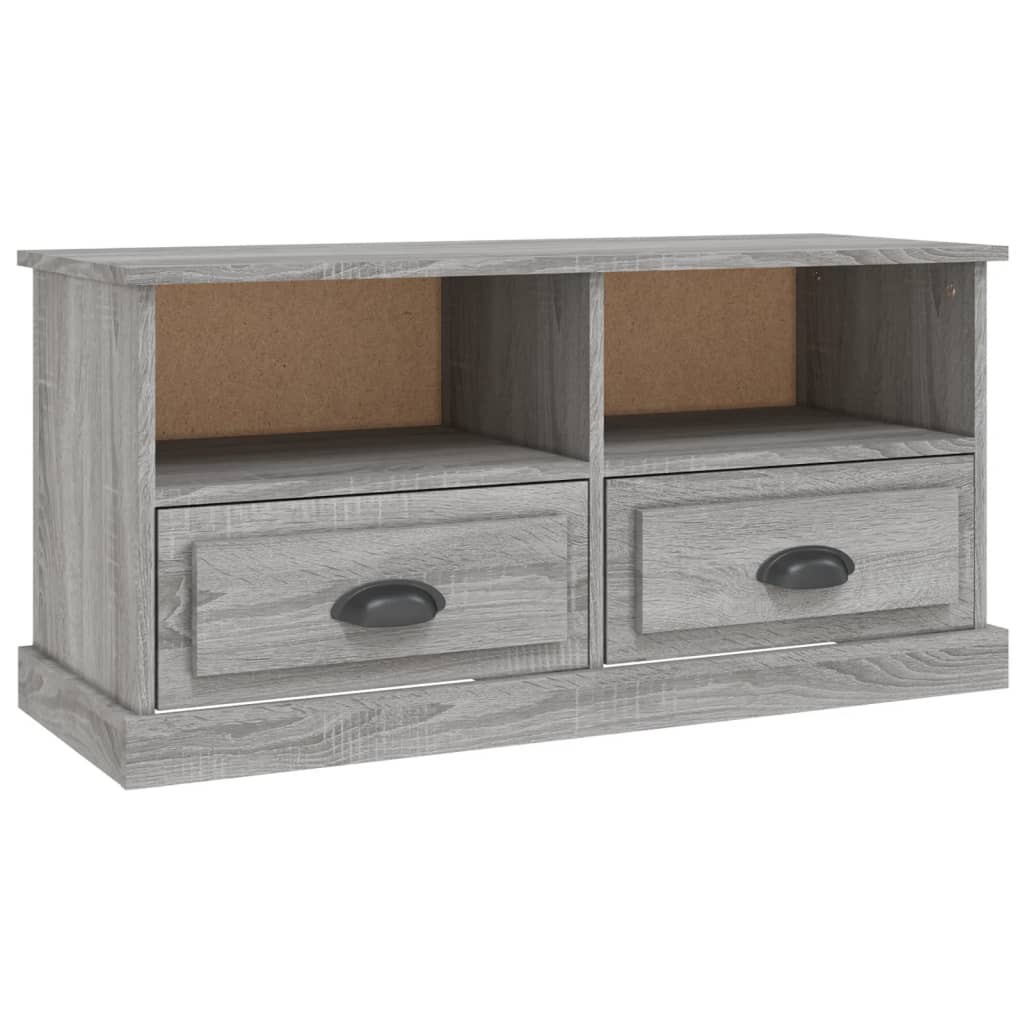 Tv-meubel 93x35,5x45 cm bewerkt hout grijs sonoma eikenkleurig is nu te koop bij PeponiXL, paradijselijk wonen!