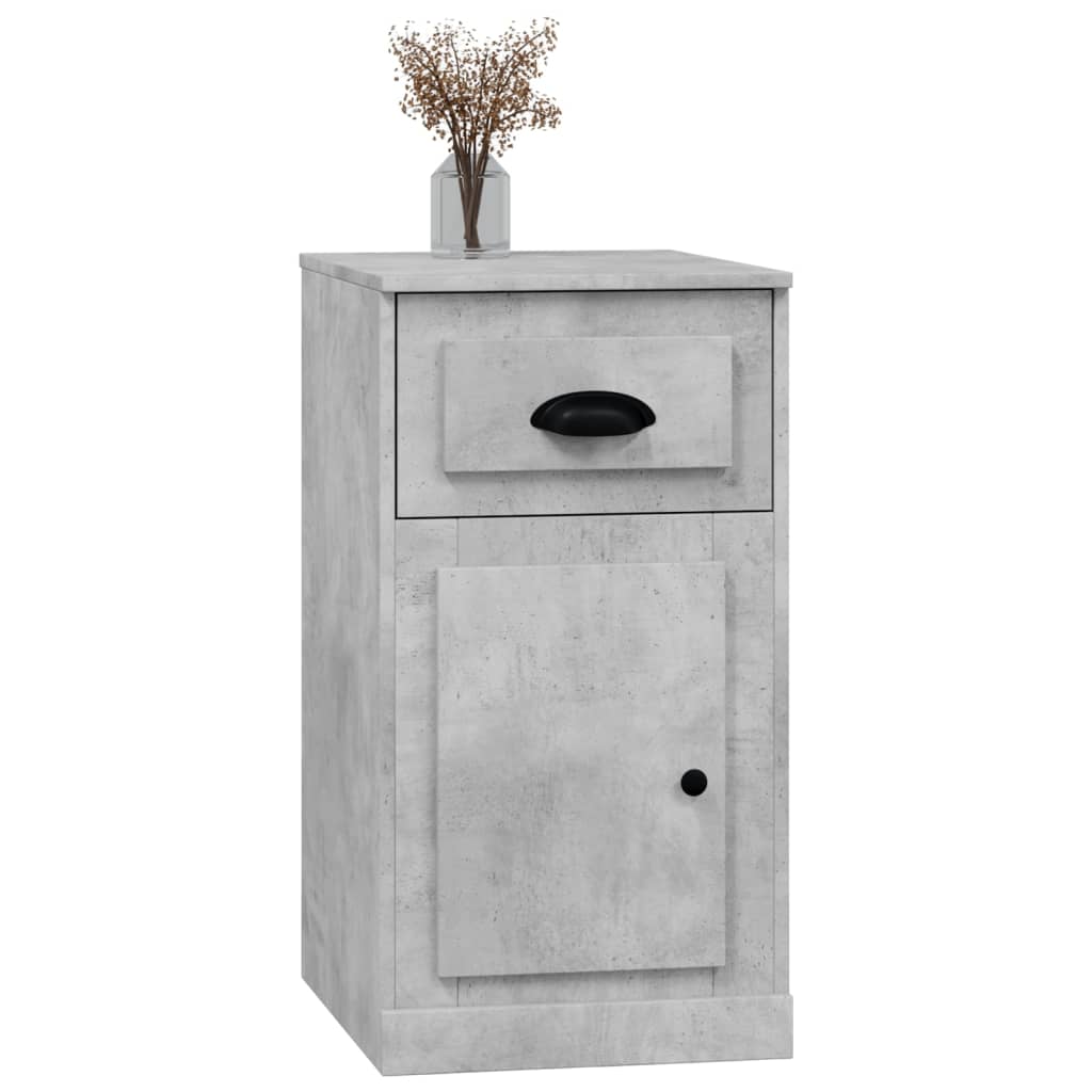 Bijzetkast met lade 40x50x75 cm bewerkt hout betongrijs is nu te koop bij PeponiXL, paradijselijk wonen!