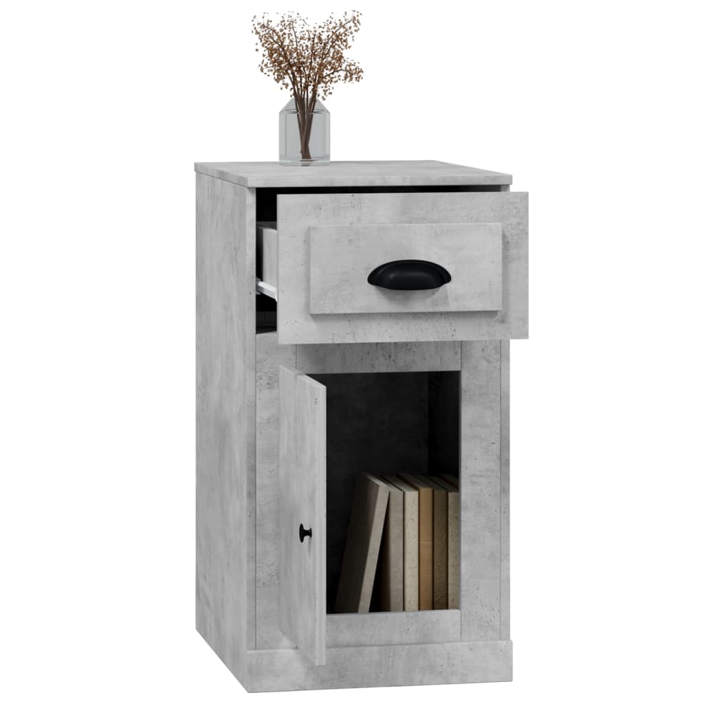 Bijzetkast met lade 40x50x75 cm bewerkt hout betongrijs is nu te koop bij PeponiXL, paradijselijk wonen!