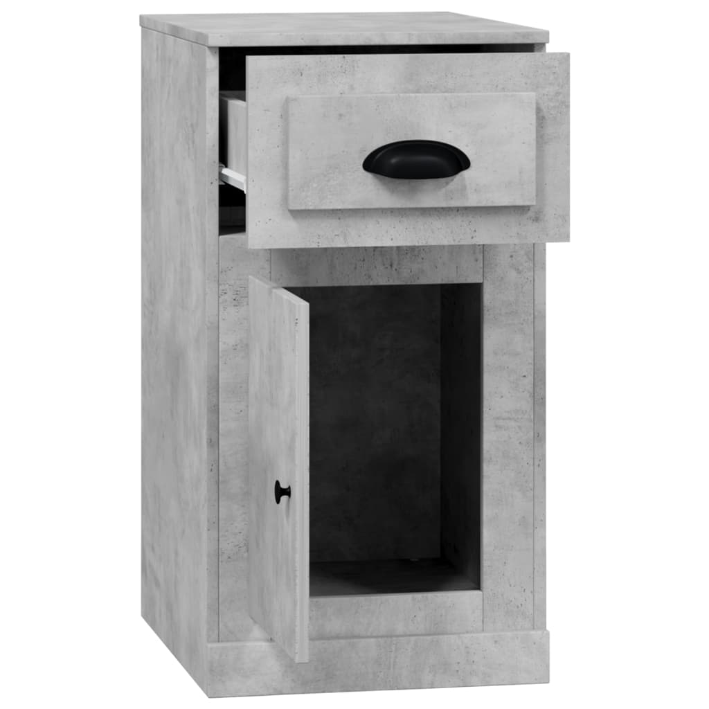 Bijzetkast met lade 40x50x75 cm bewerkt hout betongrijs is nu te koop bij PeponiXL, paradijselijk wonen!