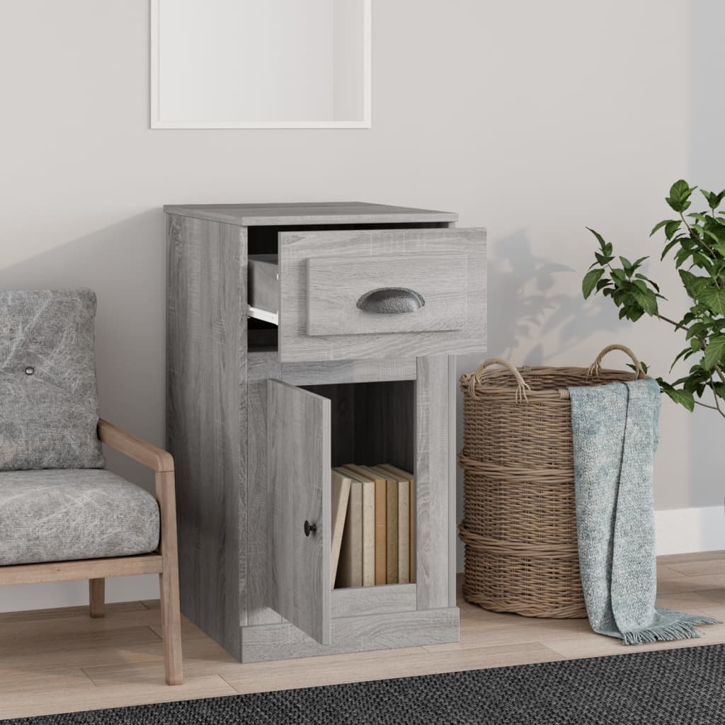 Bijzetkast met lade 40x50x75 cm bewerkt hout grijs sonoma eiken is nu te koop bij PeponiXL, paradijselijk wonen!