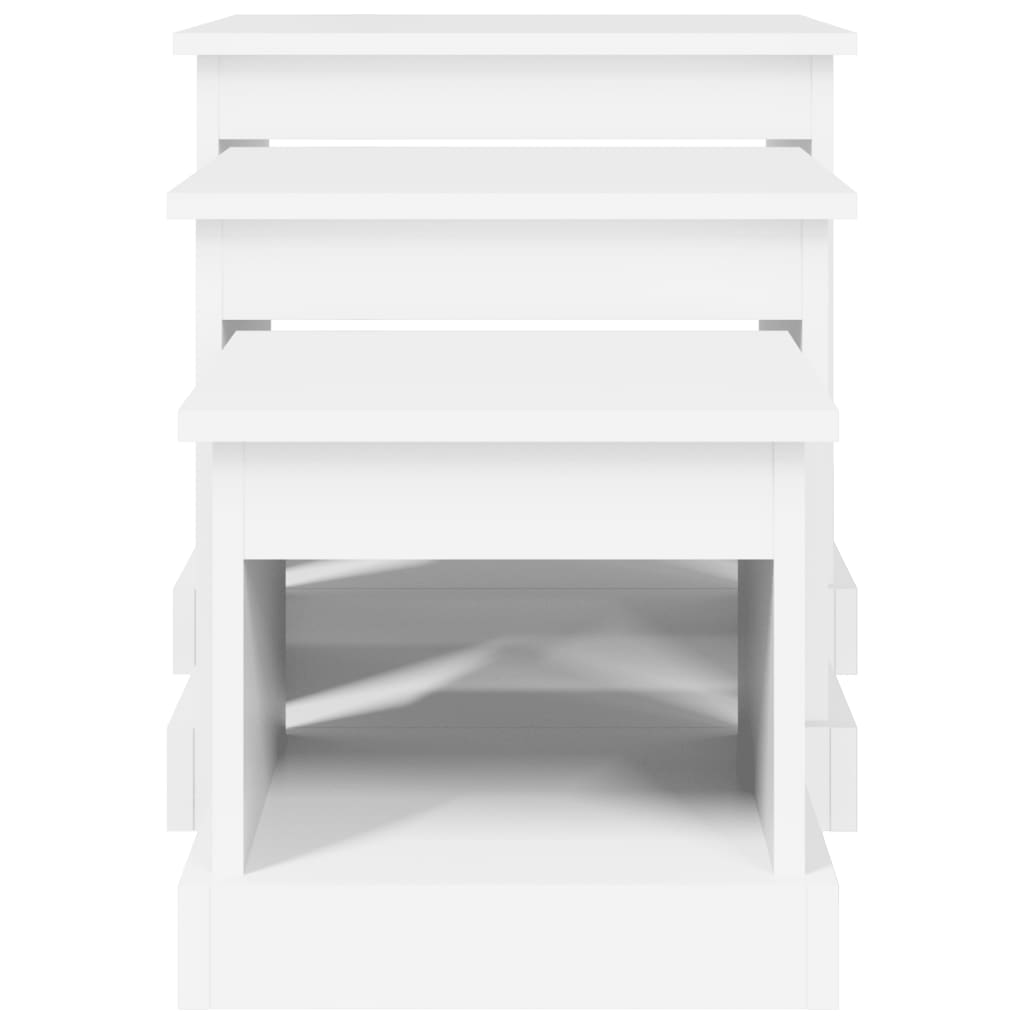 3-delige Salontafelset bewerkt hout wit is nu te koop bij PeponiXL, paradijselijk wonen!