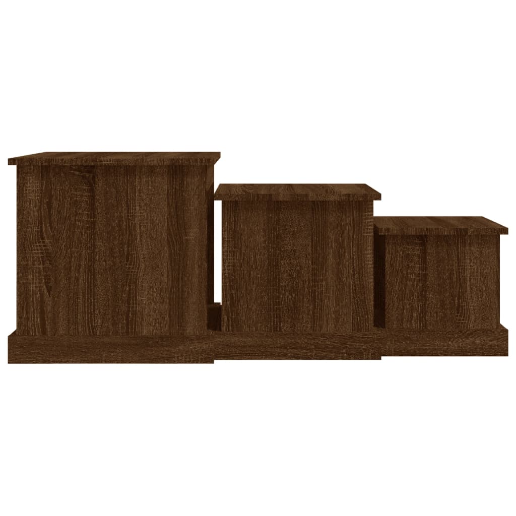 3-delige Salontafelset bewerkt hout bruin eikenkleur is nu te koop bij PeponiXL, paradijselijk wonen!