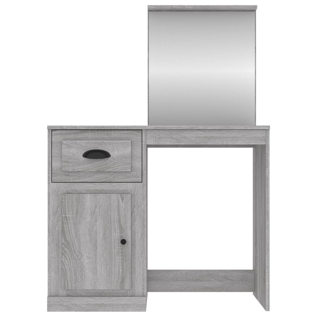 Kaptafel met spiegel 90x50x132,5 cm bewerkt hout grijs sonoma is nu te koop bij PeponiXL, paradijselijk wonen!