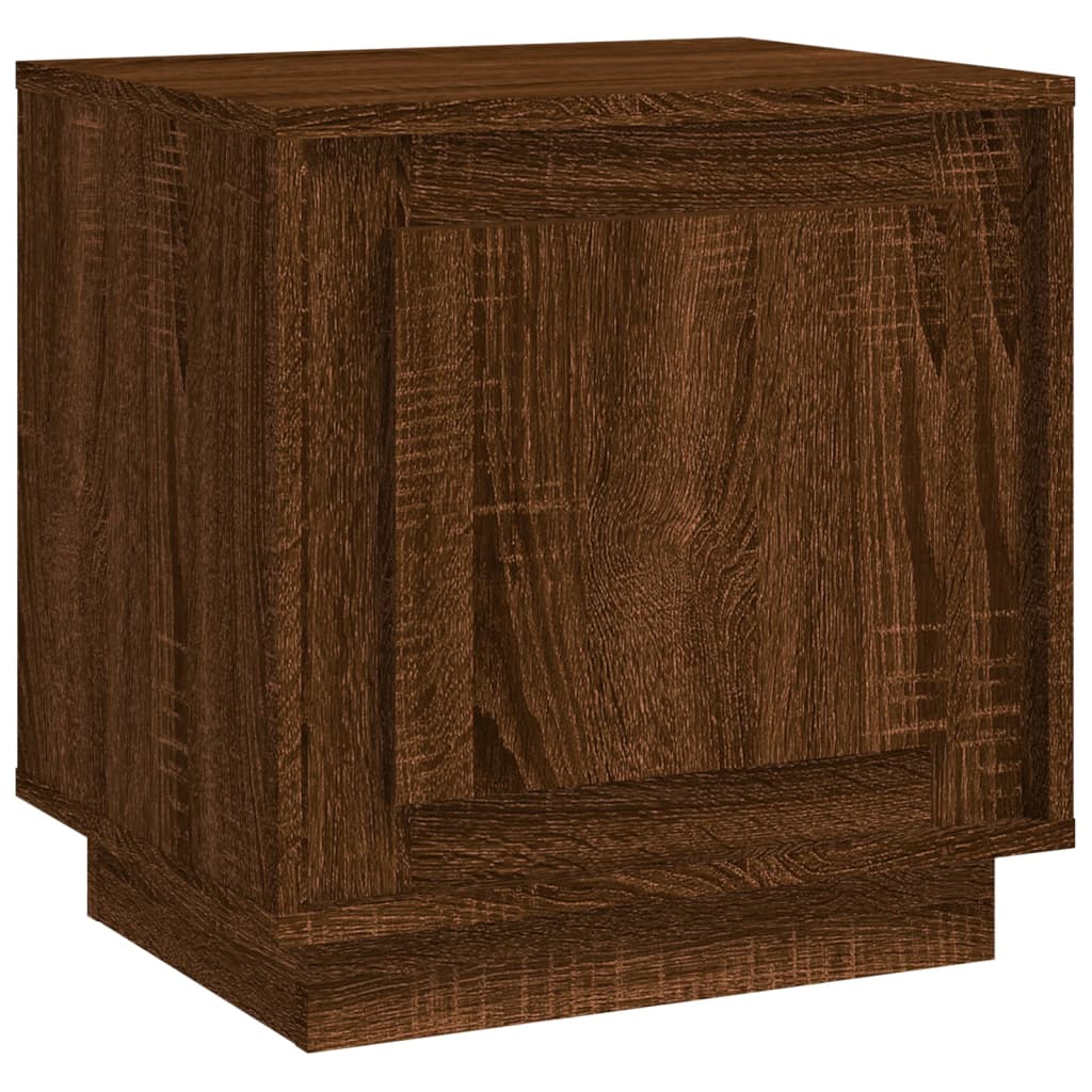 Nachtkastje 44x35x45 cm bewerkt hout bruin eikenkleur is nu te koop bij PeponiXL, paradijselijk wonen!