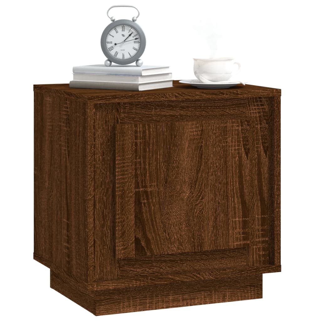 Nachtkastje 44x35x45 cm bewerkt hout bruin eikenkleur is nu te koop bij PeponiXL, paradijselijk wonen!
