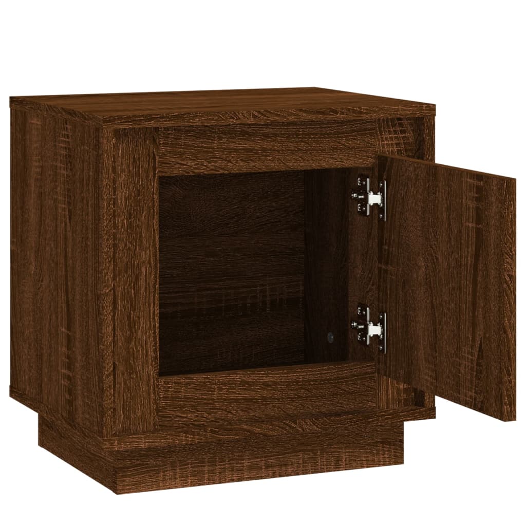 Nachtkastje 44x35x45 cm bewerkt hout bruin eikenkleur is nu te koop bij PeponiXL, paradijselijk wonen!