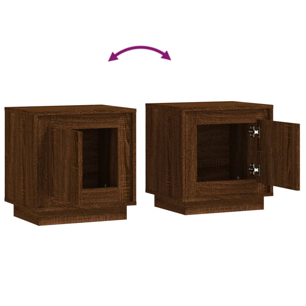 Nachtkastje 44x35x45 cm bewerkt hout bruin eikenkleur is nu te koop bij PeponiXL, paradijselijk wonen!