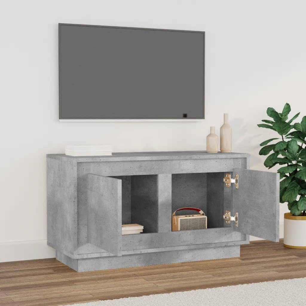Tv-meubel 80x35x45 cm bewerkt hout betongrijs is nu te koop bij PeponiXL, paradijselijk wonen!