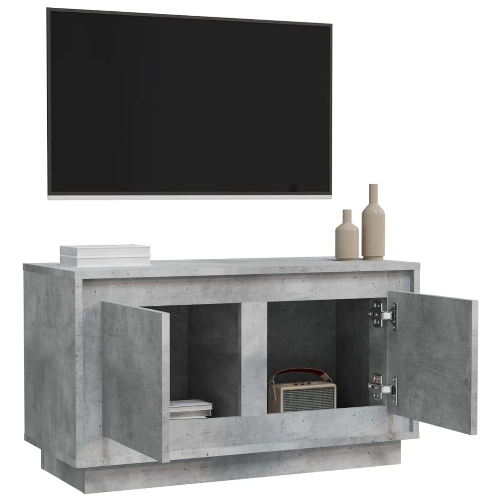 Tv-meubel 80x35x45 cm bewerkt hout betongrijs is nu te koop bij PeponiXL, paradijselijk wonen!
